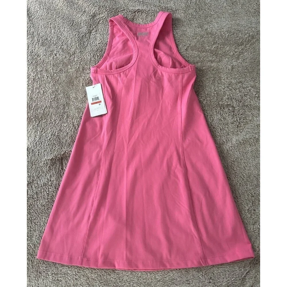 Dkny Sport Women's Regular Fit Racerback Sleeveless Tennis Dress Pink New